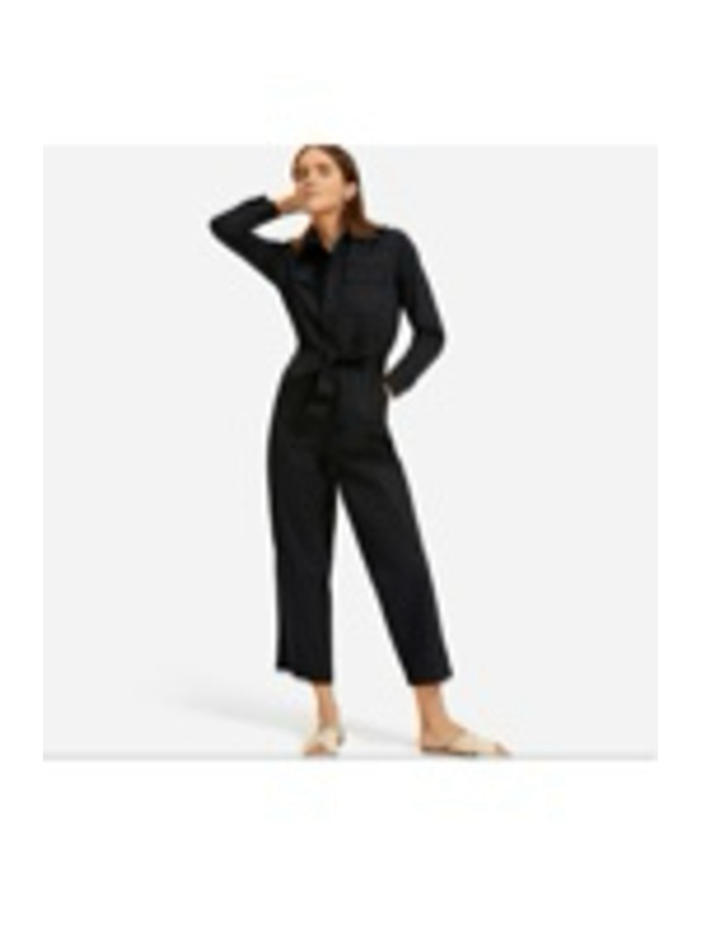 Everlane Black Long Sleeve Modern Utility Jumpsuit Size 12